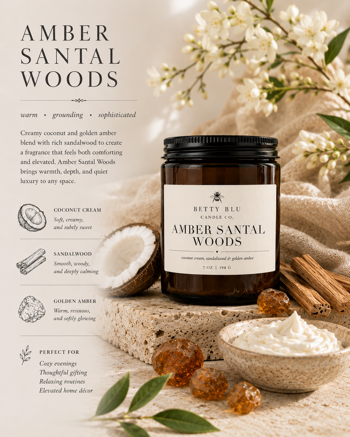 Amber Santal Woods Candle