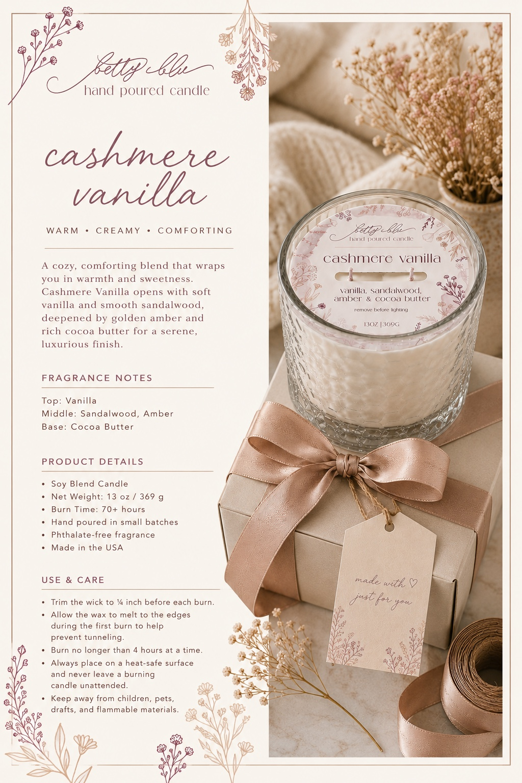 Cashmere Vanilla Candle