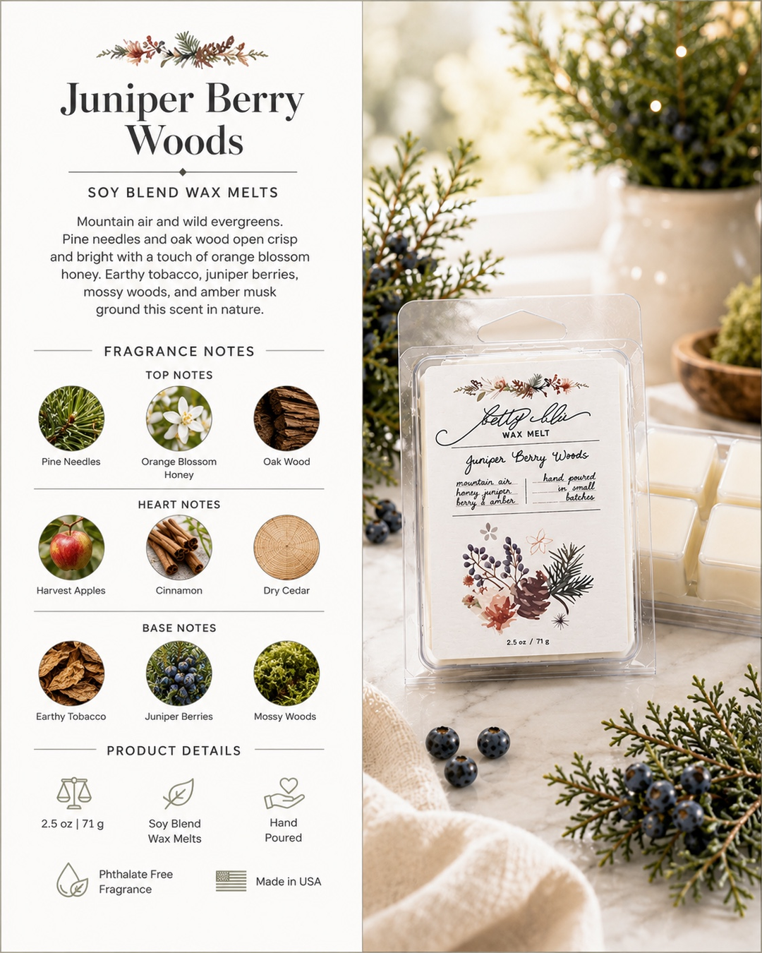 Juniper Berry Woods Wax Melts