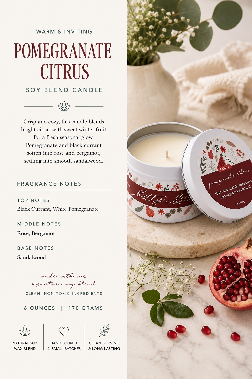 Pomegranate Citrus Candle