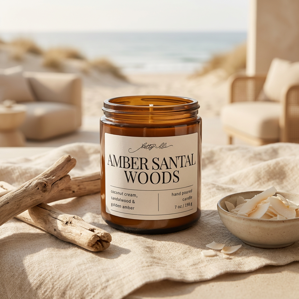 Amber Santal Woods Candle