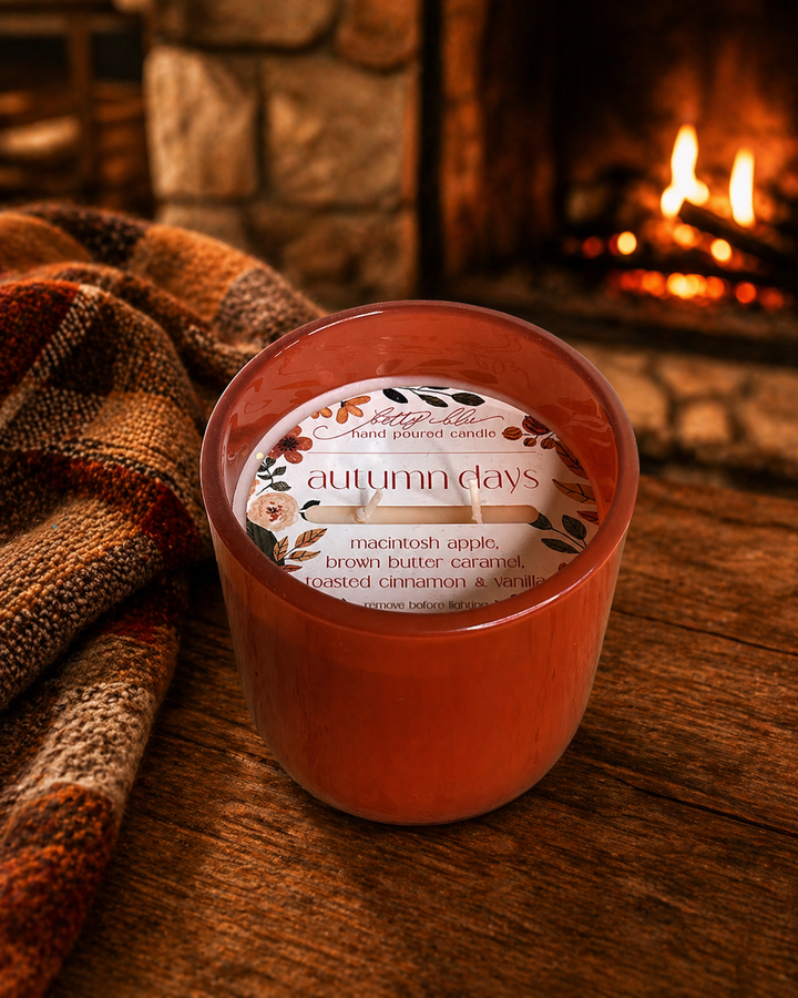 Autumn Days Candle by Betty Blu, small-batch candle made in Florida