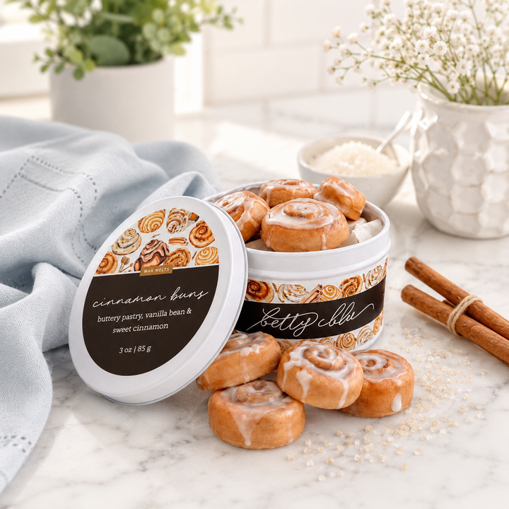 Cinnamon Buns Wax Melts from Betty Blu, phthalate-free and hand-poured in Sarasota, Florida