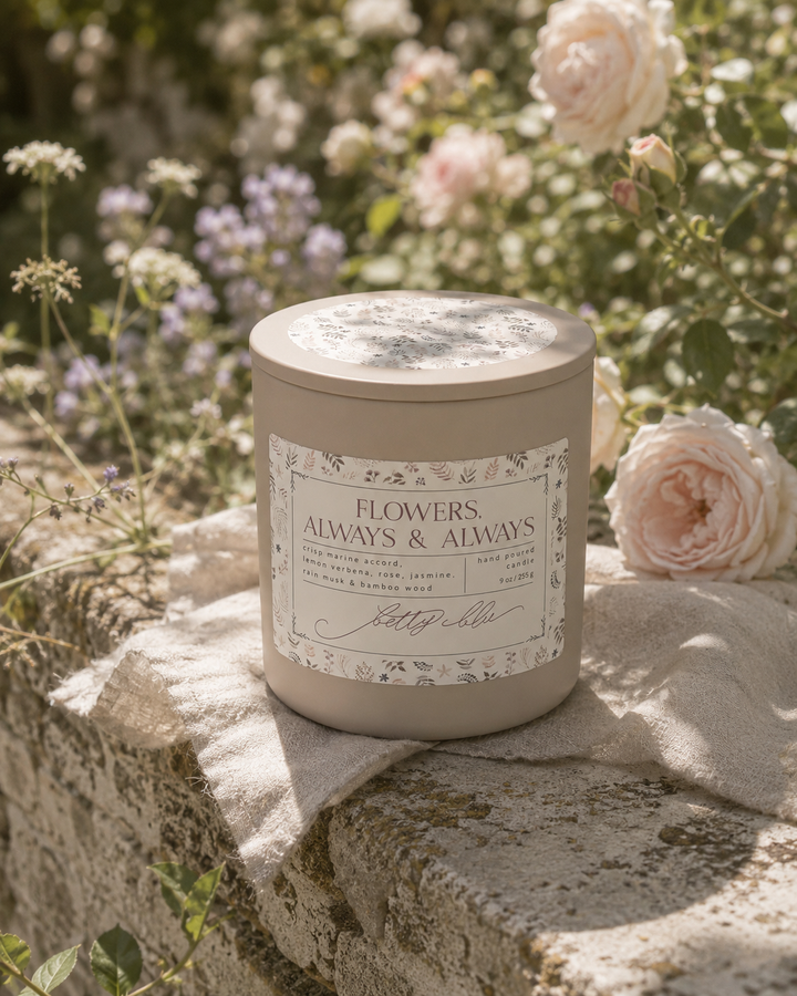 Flowers Always and Always Candle from Betty Blu, hand-poured candle
