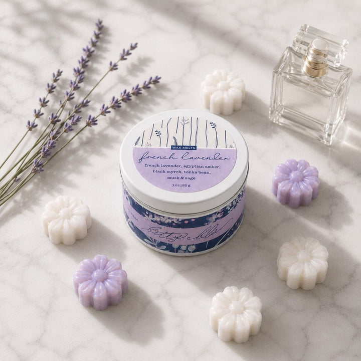 French Lavender Wax Melts from Betty Blu, phthalate-free and hand-poured in Sarasota, Florida