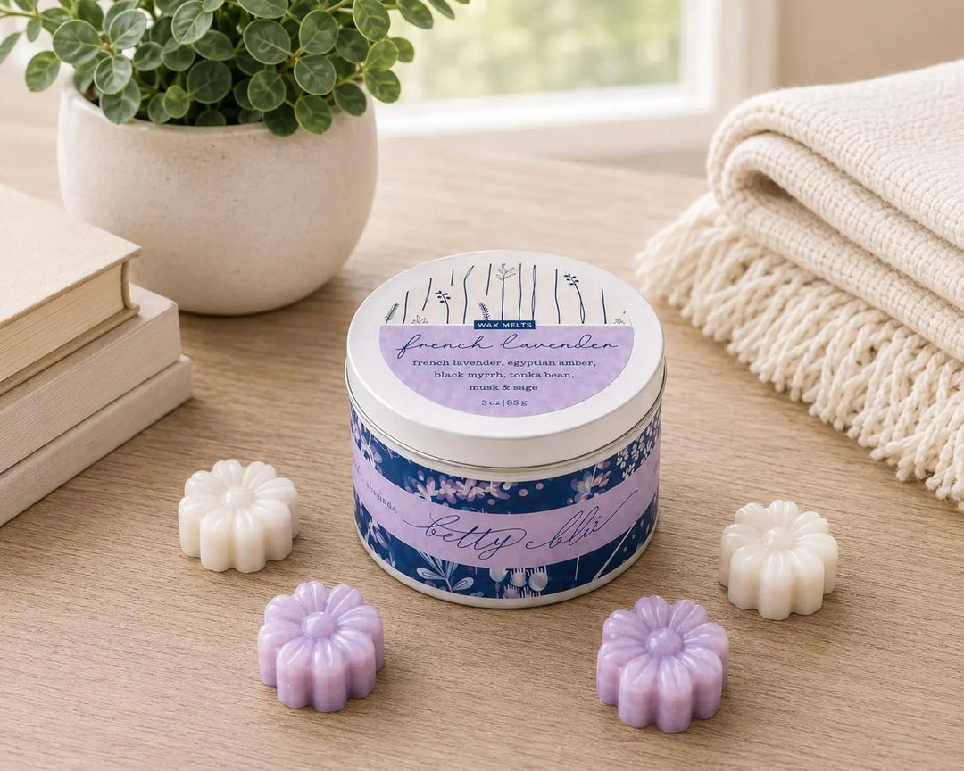 French Lavender Wax Melts by Betty Blu, hand-poured in small batches in Sarasota, Florida