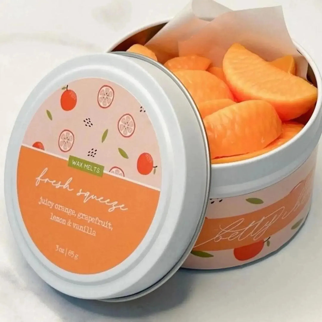 Fresh Squeeze Wax Melts by Betty Blu, hand-poured in small batches in Sarasota, Florida