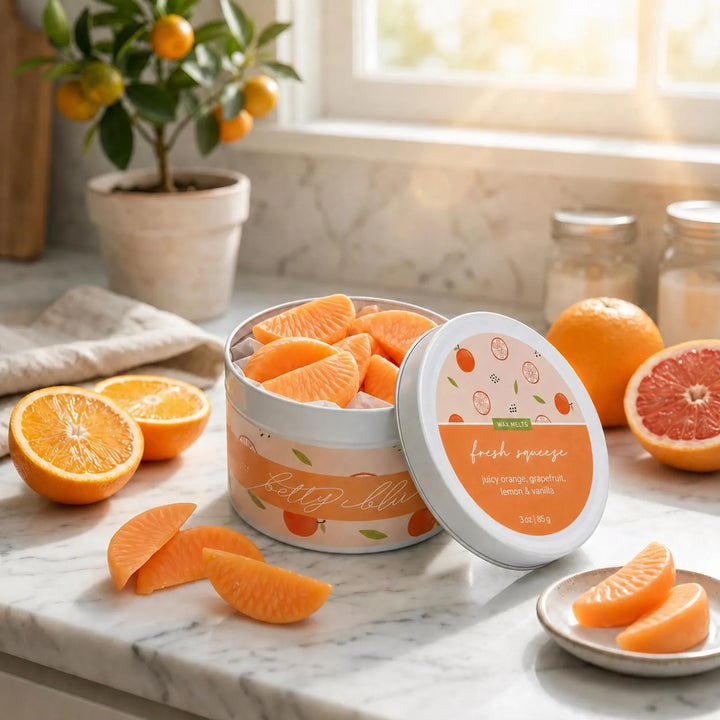 Fresh Squeeze Wax Melts by Betty Blu, small-batch wax melts made in Florida