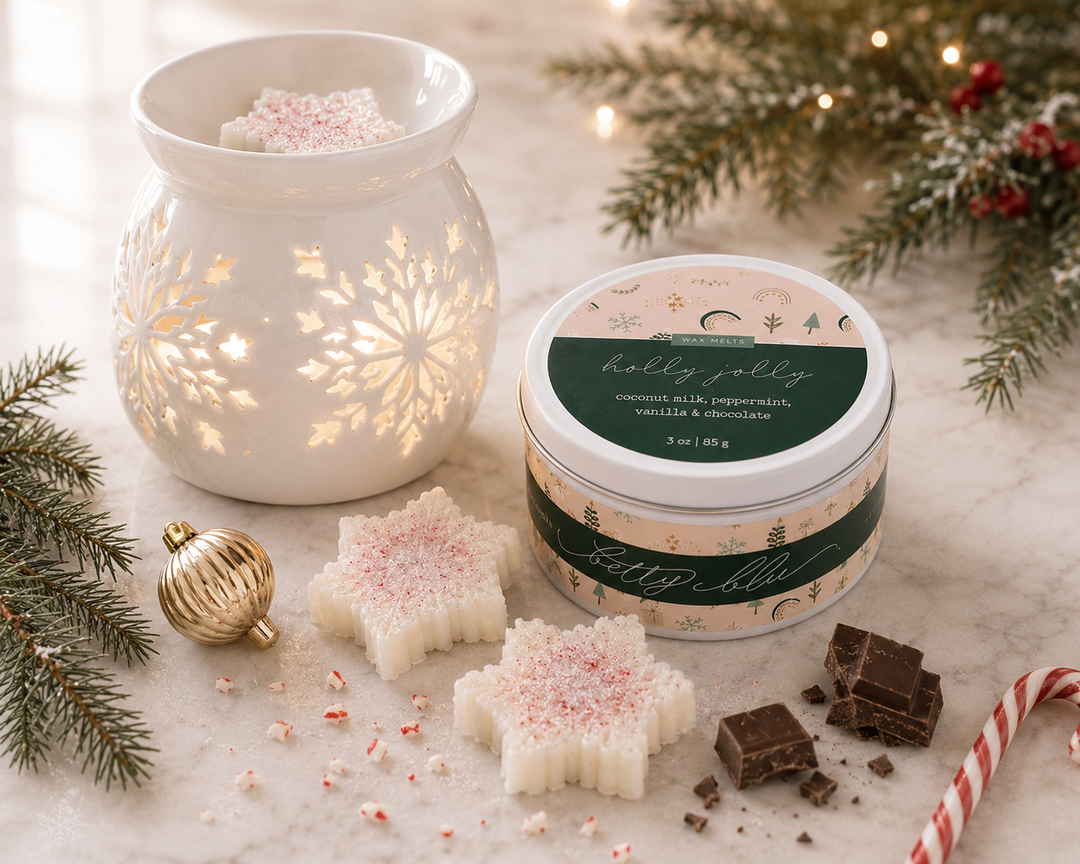 Holly Jolly Wax Melts by Betty Blu, hand-poured in small batches in Sarasota, Florida