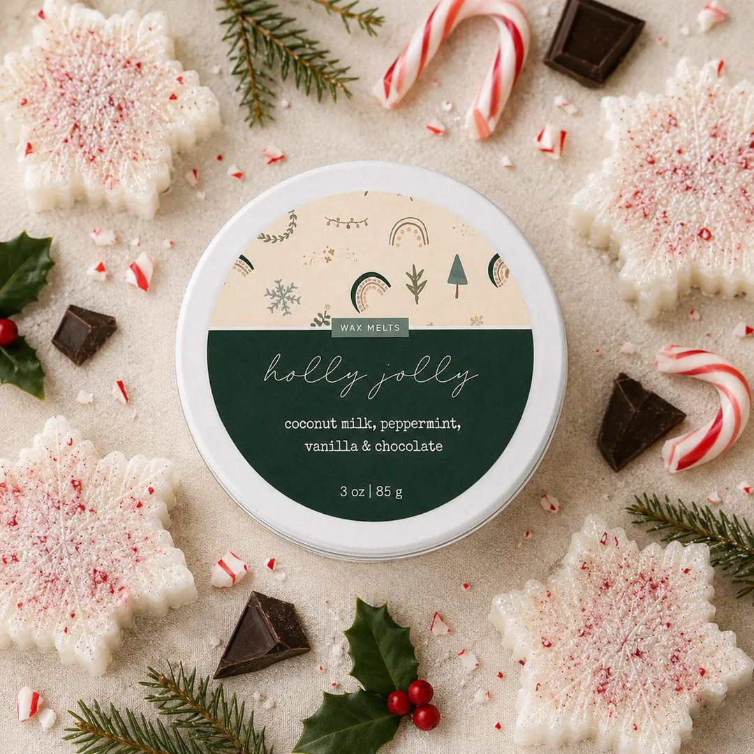 Holly Jolly Wax Melts by Betty Blu, hand-poured in small batches in Sarasota, Florida