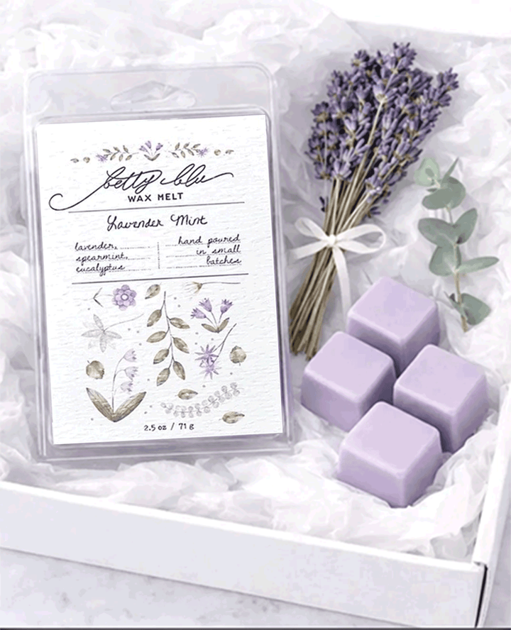 Lavender Mint Wax Melts, hand-poured wax melts from Betty Blu