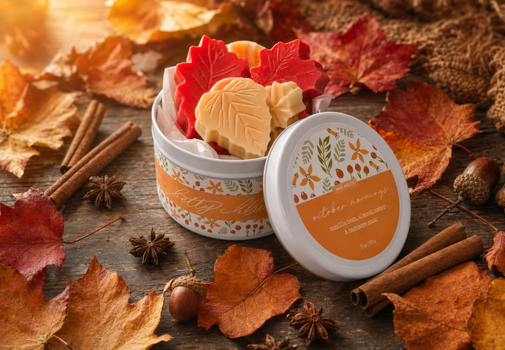 October Mornings Wax Melts by Betty Blu, small-batch wax melts made in Florida