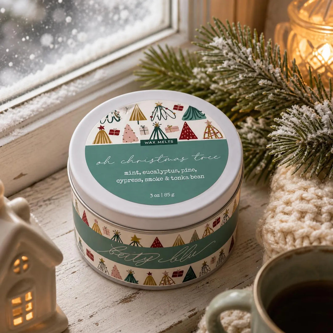 Oh Christmas Tree Wax Melts by Betty Blu, hand-poured in small batches in Sarasota, Florida