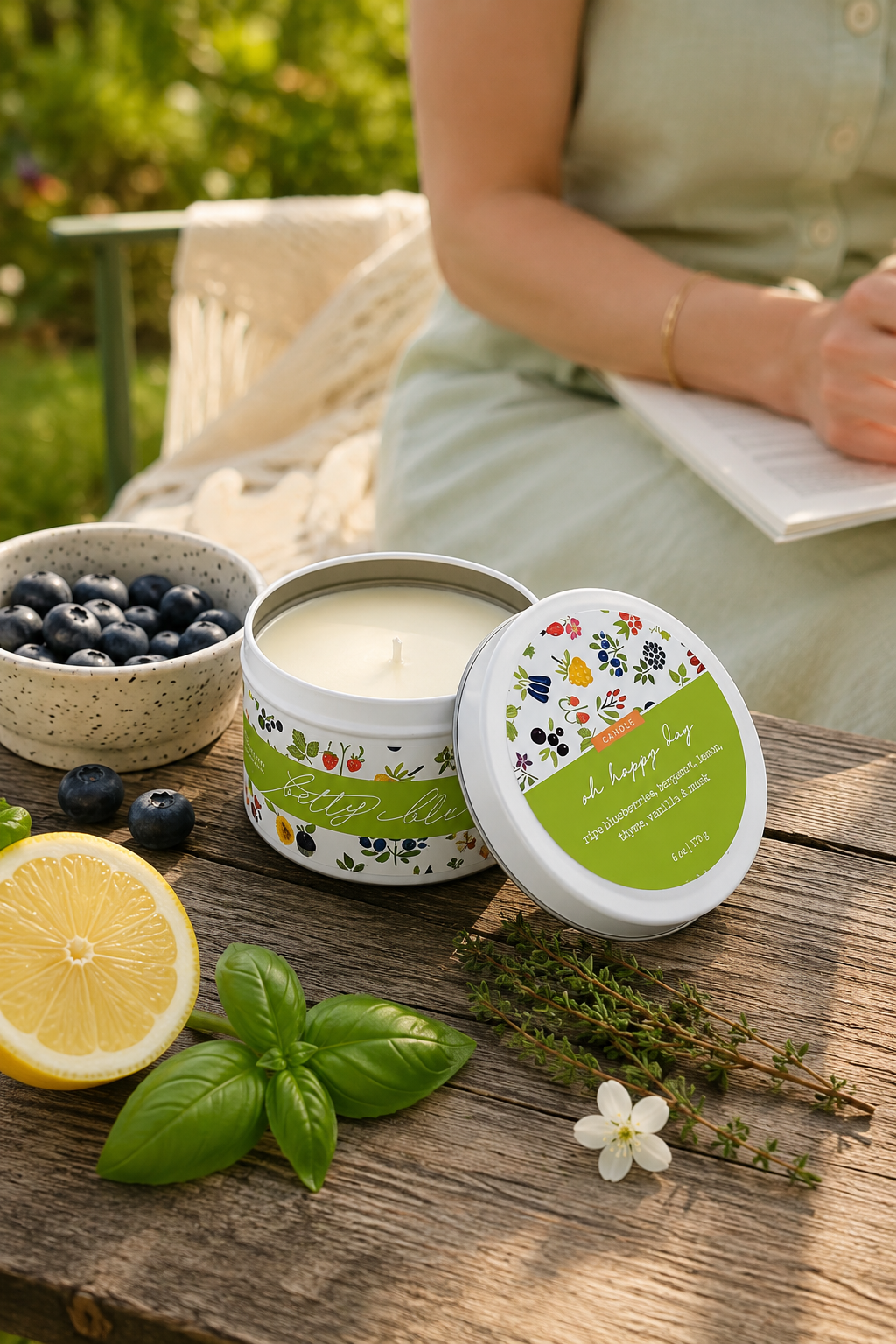 Oh Happy Day Candle, a hand-poured candle from Betty Blu