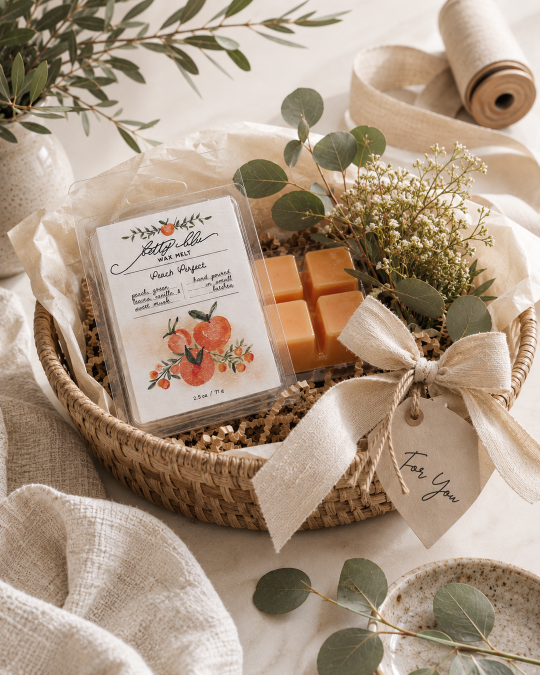 Peach Perfect Wax Melts, hand-poured wax melts from Betty Blu