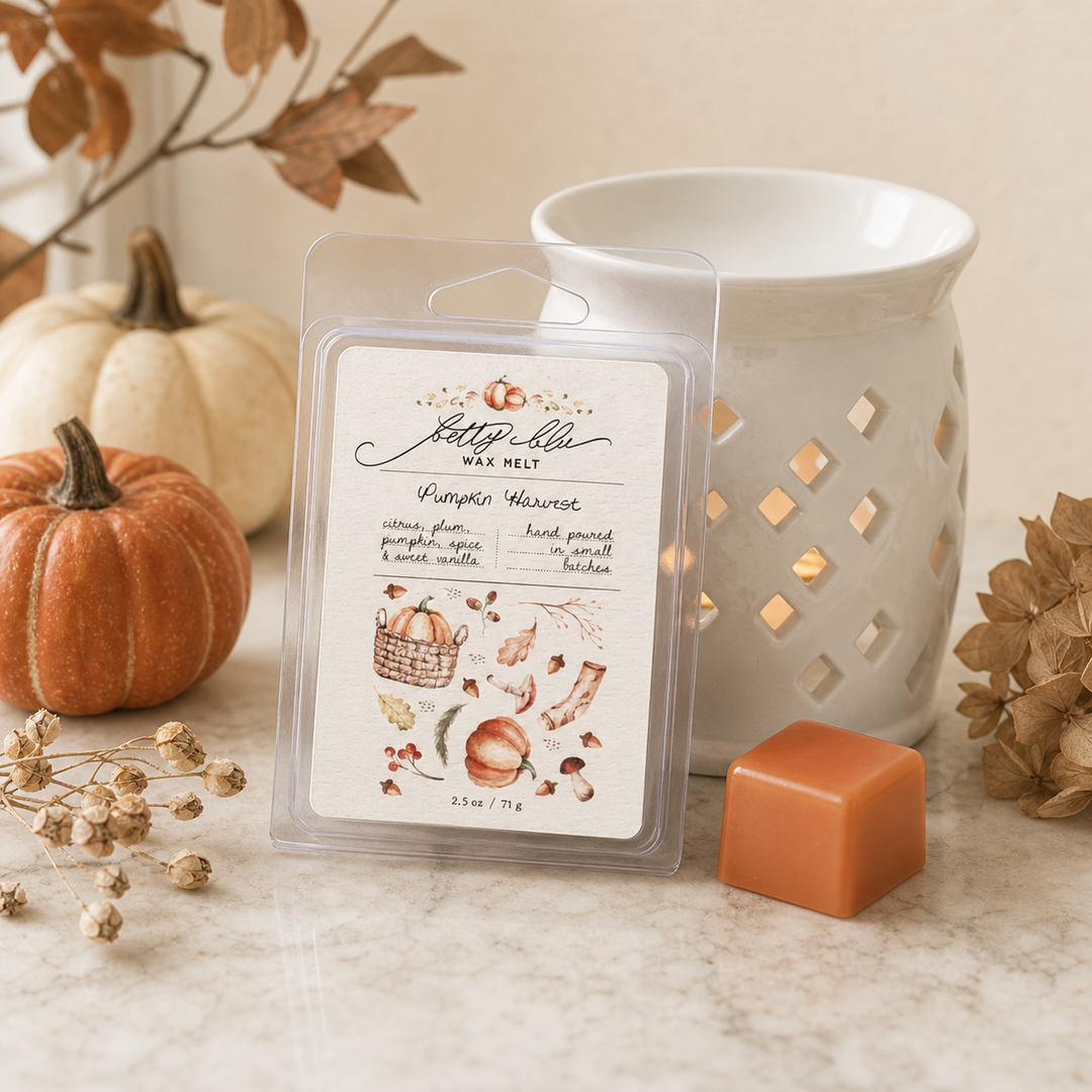Pumpkin Harvest Wax Melts, hand-poured wax melts from Betty Blu