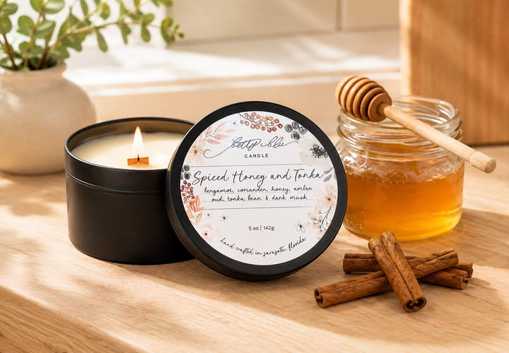 Spiced Honey and Tonka Candle, a hand-poured candle from Betty Blu