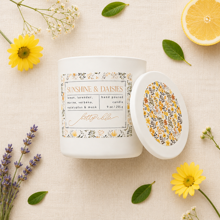 Sunshine & Daisies Candle, a hand-poured candle from Betty Blu